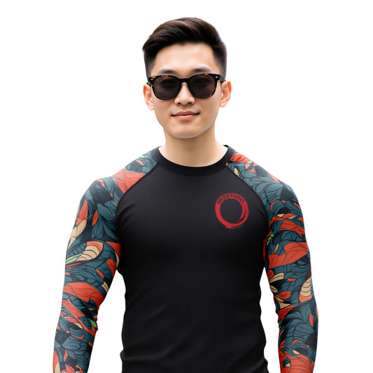 Feather Design Compression Rash Guard