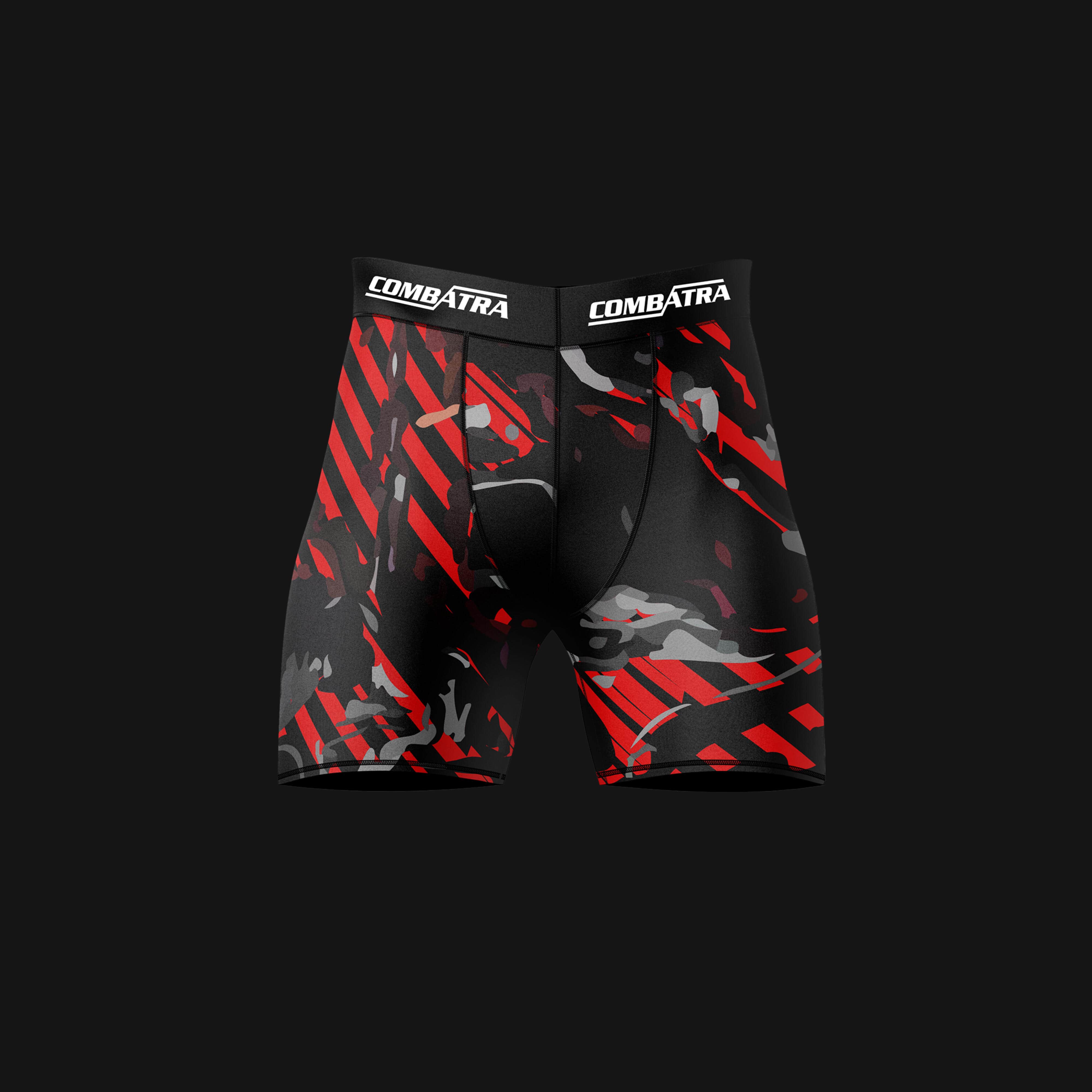 Abstract Red Camo Compression Shorts