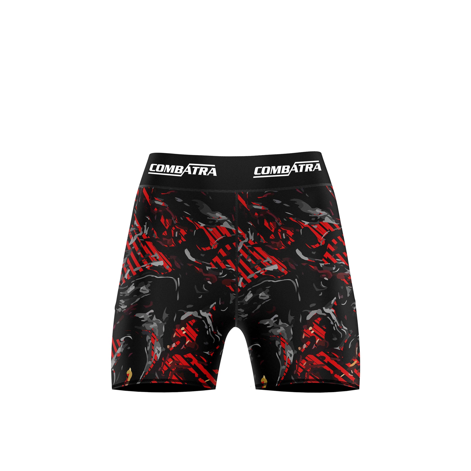 Abstract Red Camo Compression Shorts