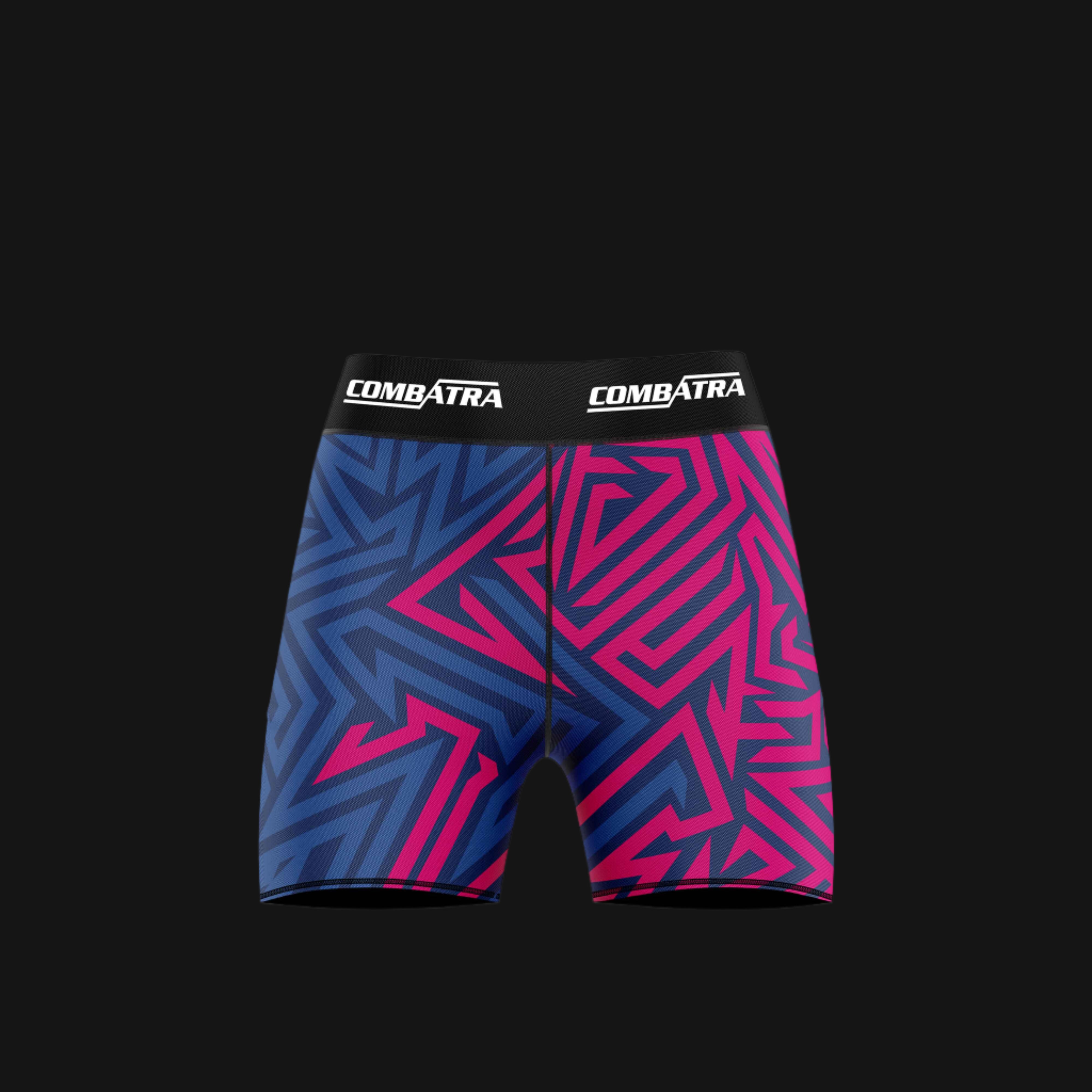 Abstract Geometric Comabat  Women's Compression Shorts