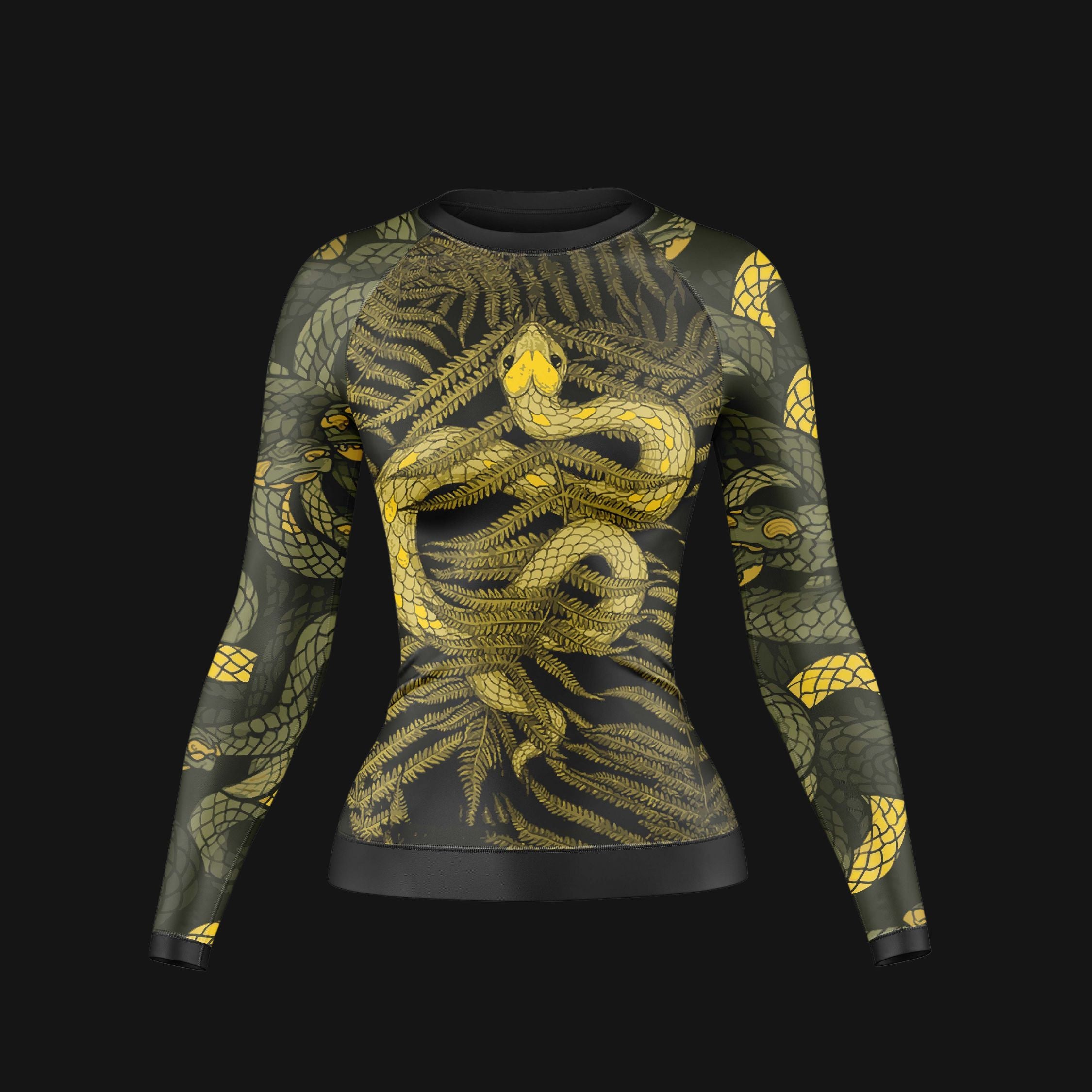 Abstract Snake fury Compression Rash Guard For Women