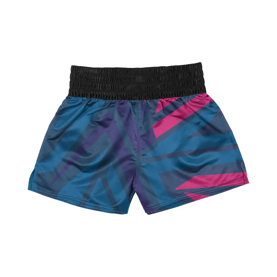 Abstract Geometric Muay Thai Shorts back view | Combatra