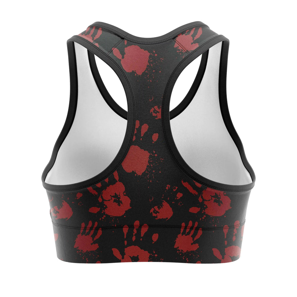 Handprint Sports Bra back view | Combatra