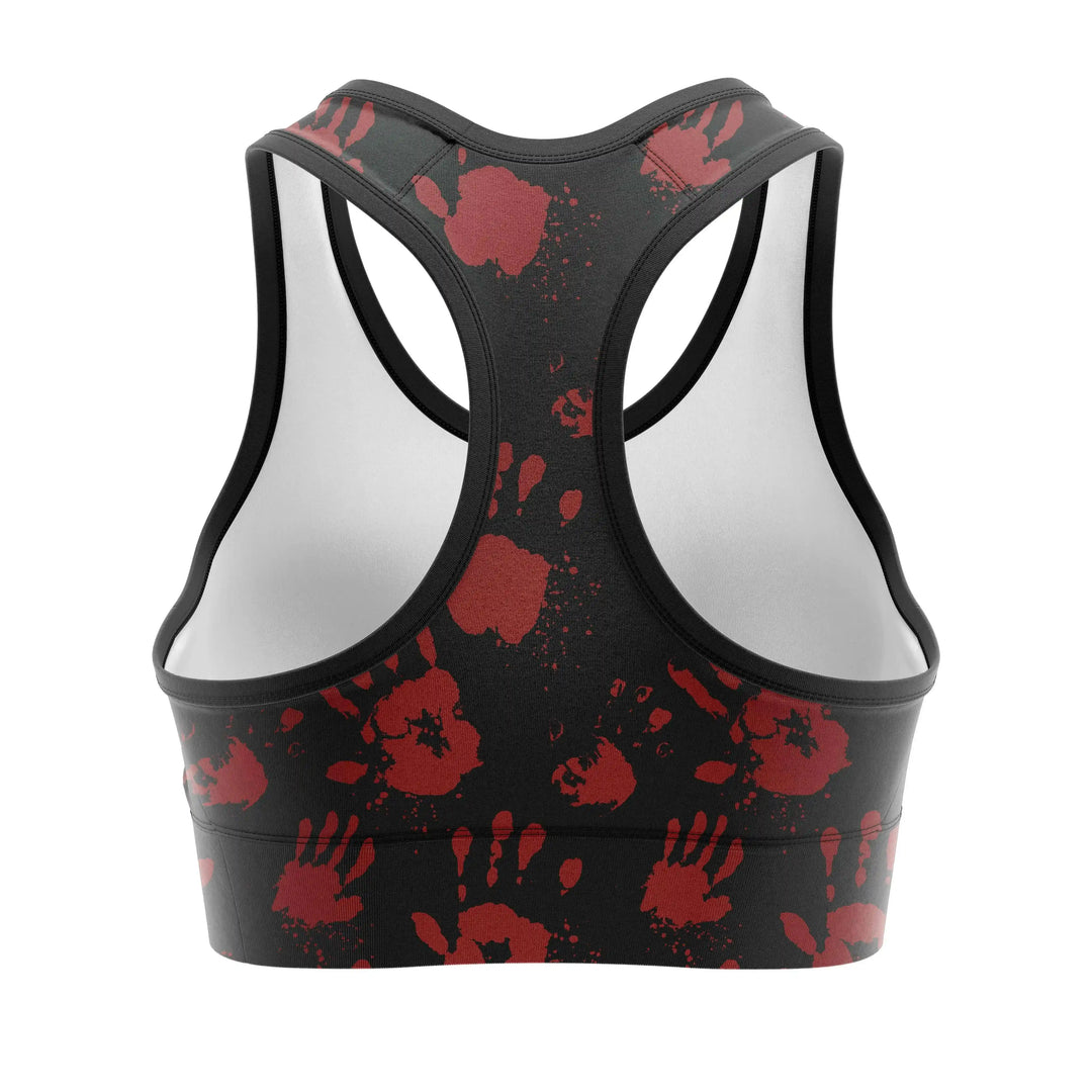 Handprint Sports Bra back view | Combatra