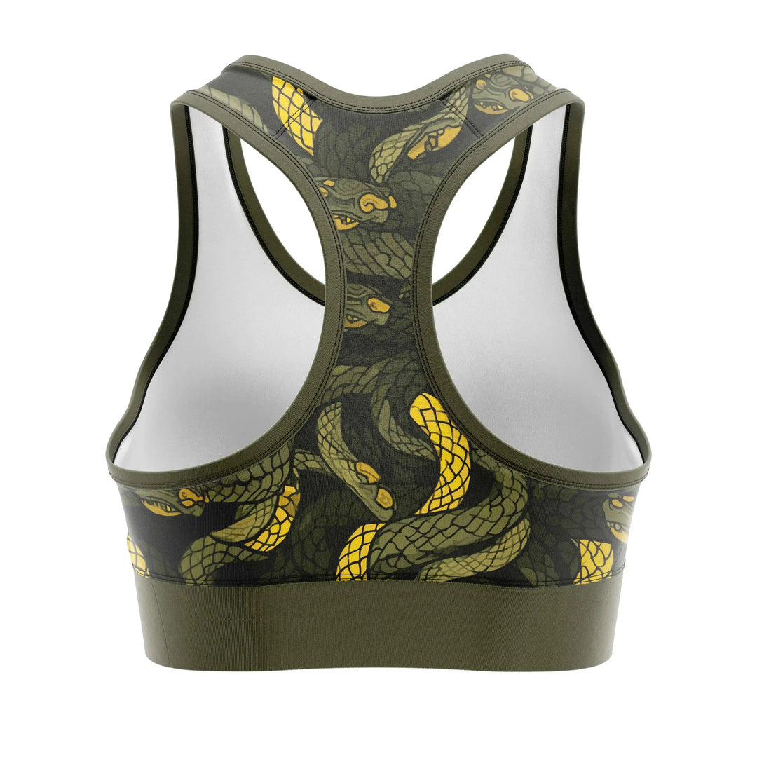 Abstract Snake Fury Sports Bra back view | Combatra