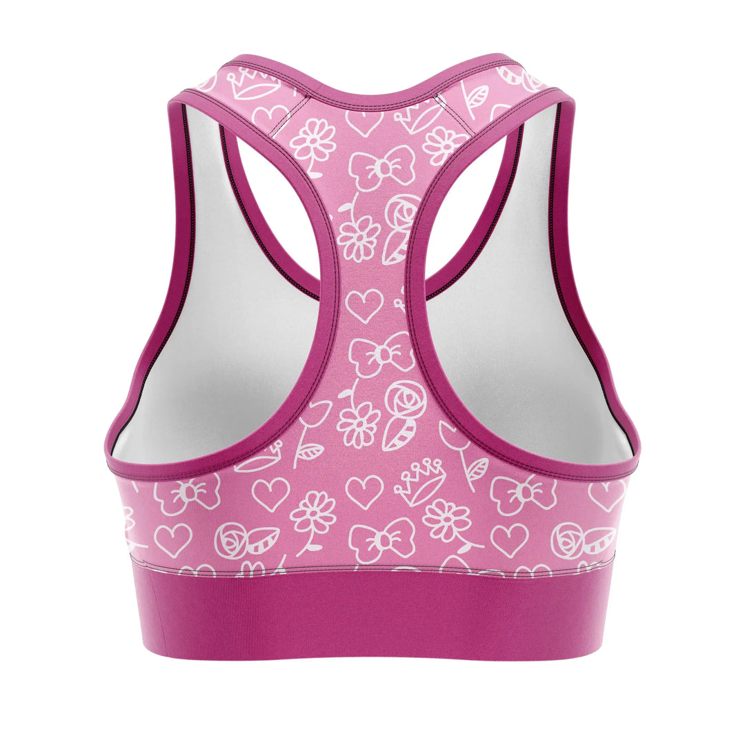 Cattified Rainbow Sports Bra back view | Combatra