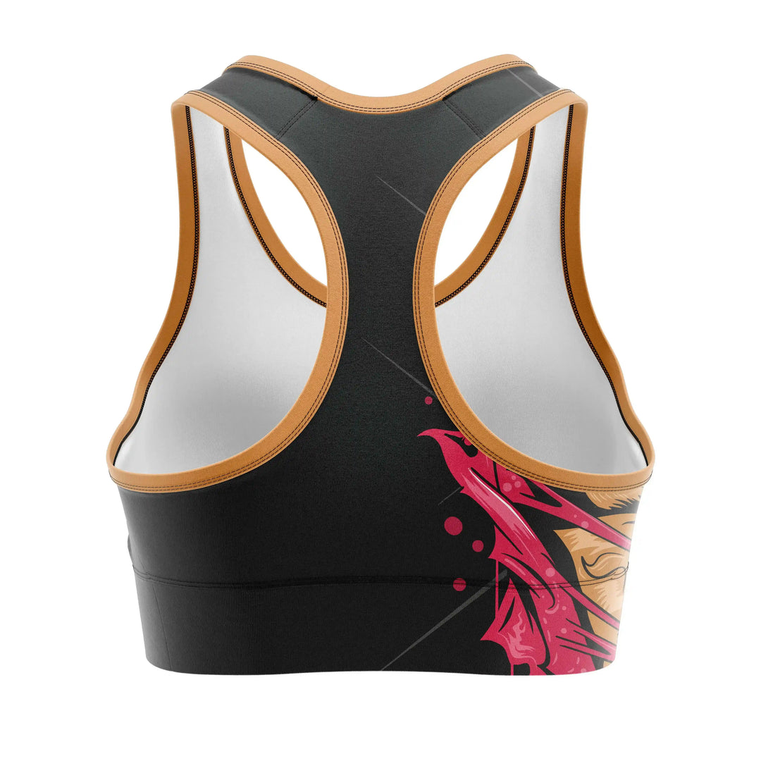 Savage Bear Attack Sports Bra back view | Combatra