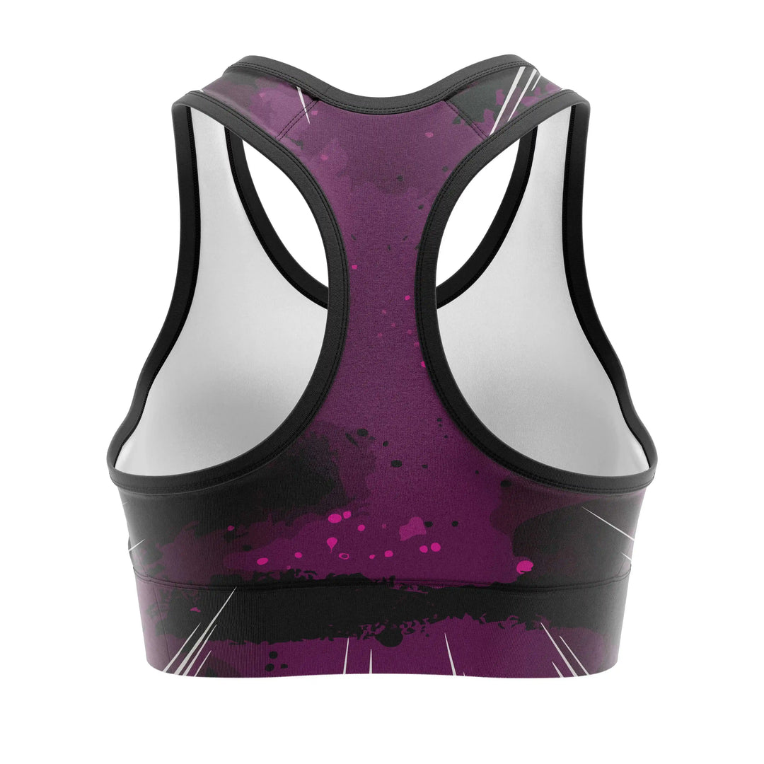 Dark Doom Curse Sports Bra back view | Combatra