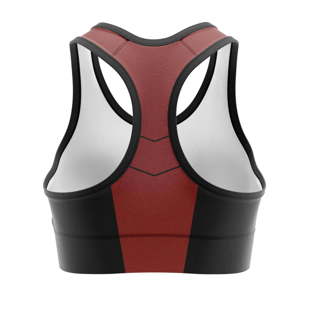 Red Vortex Combat Sports Bra back view | Combatra