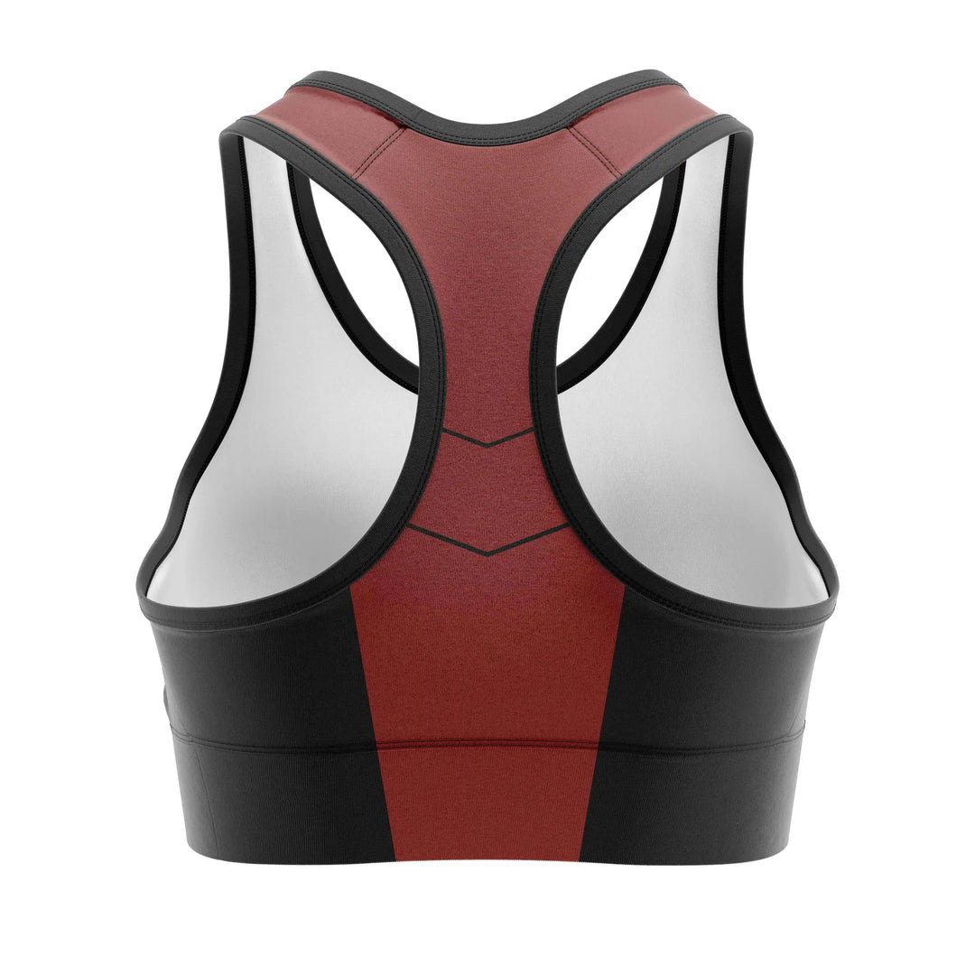 Red Vortex Combat Sports Bra back view | Combatra