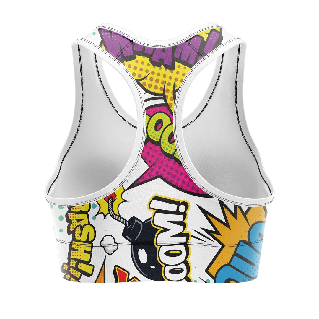 Fight Pop Energy Sports Bra back view | Combatra