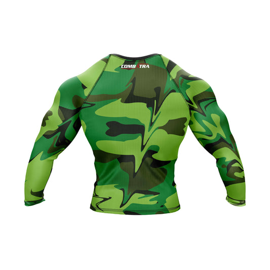 Green Camo Battle Field  Compression Rash Guard