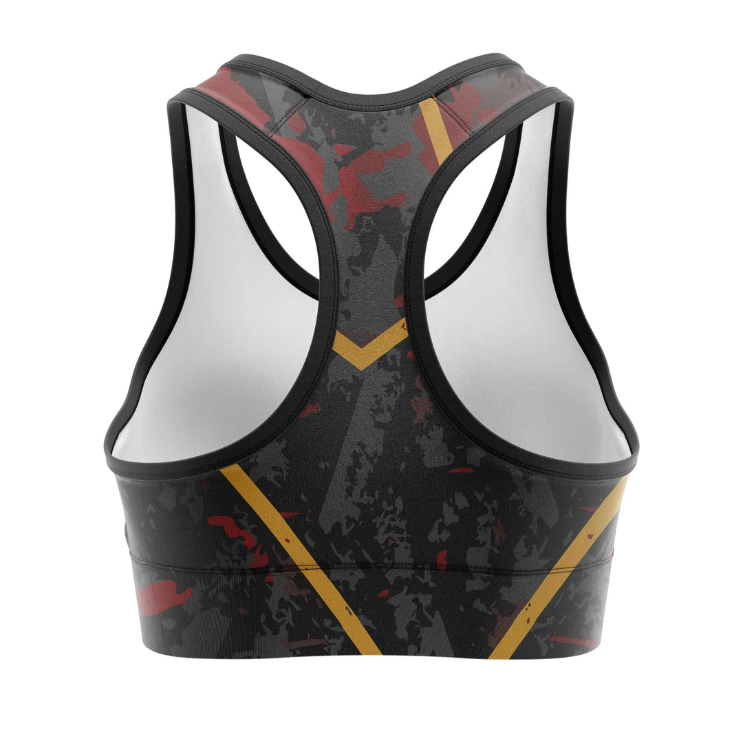 Samurai Skull Sports Bra back view | Combatra