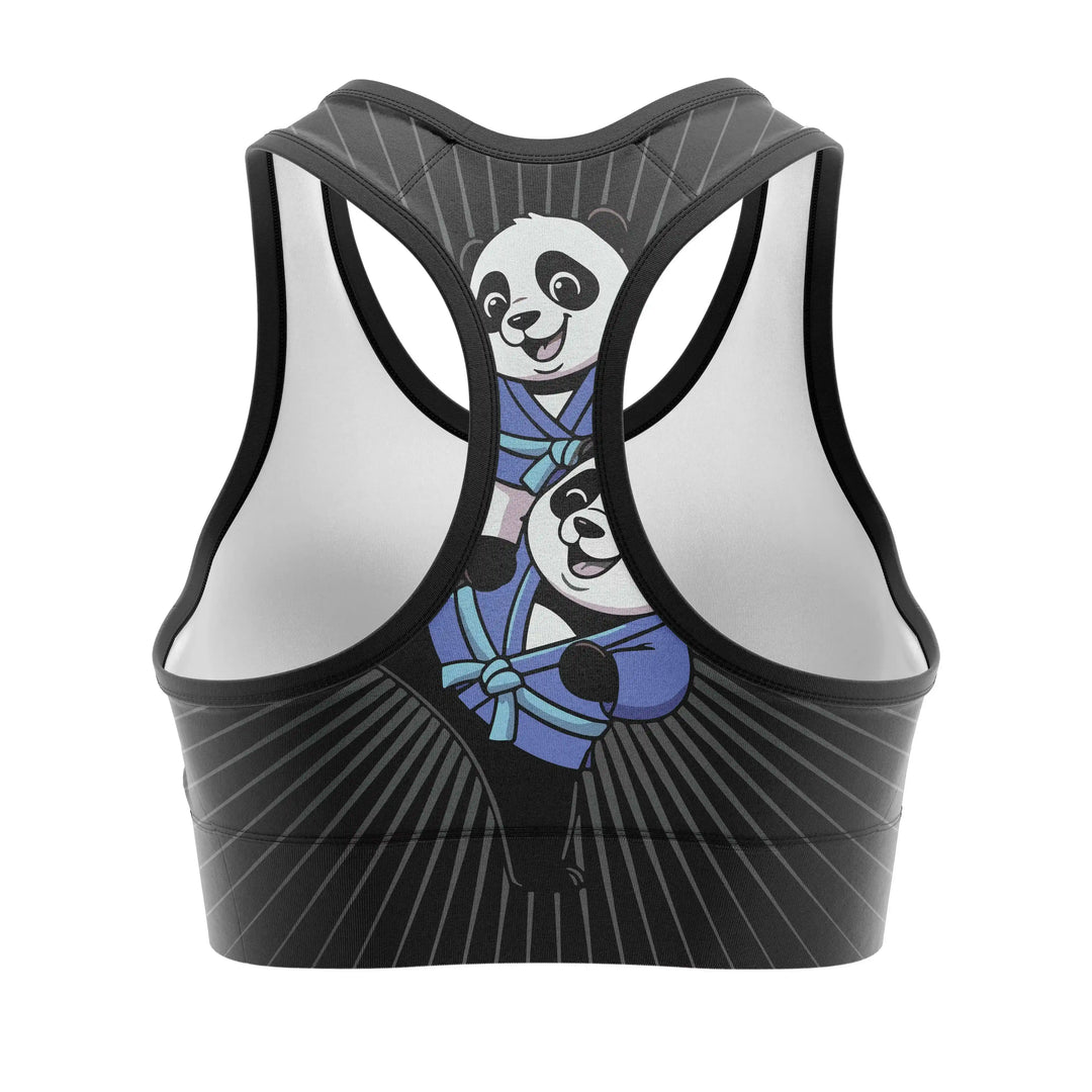 Panda Joy Sports Bra back view | Combatra