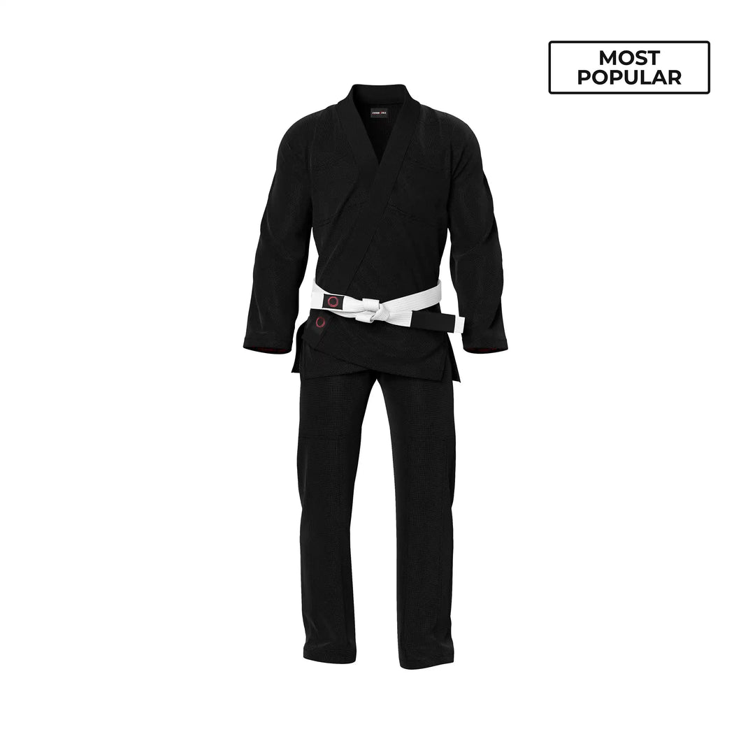 Combatra Plain Black Standard BJJ Gi