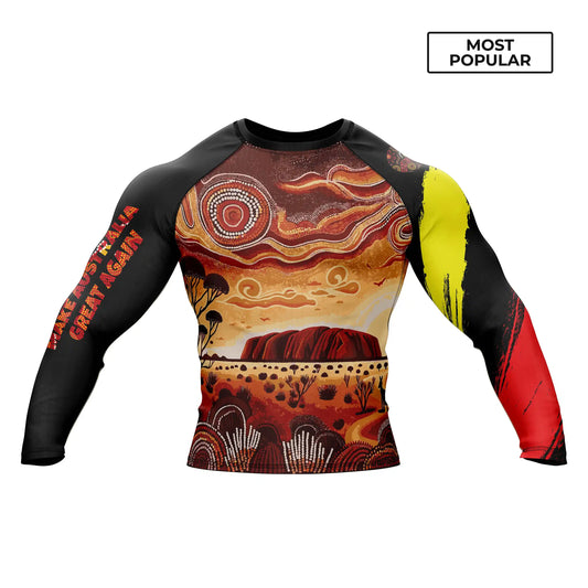 Aboriginal Traditional Art Patriotic Rashguard