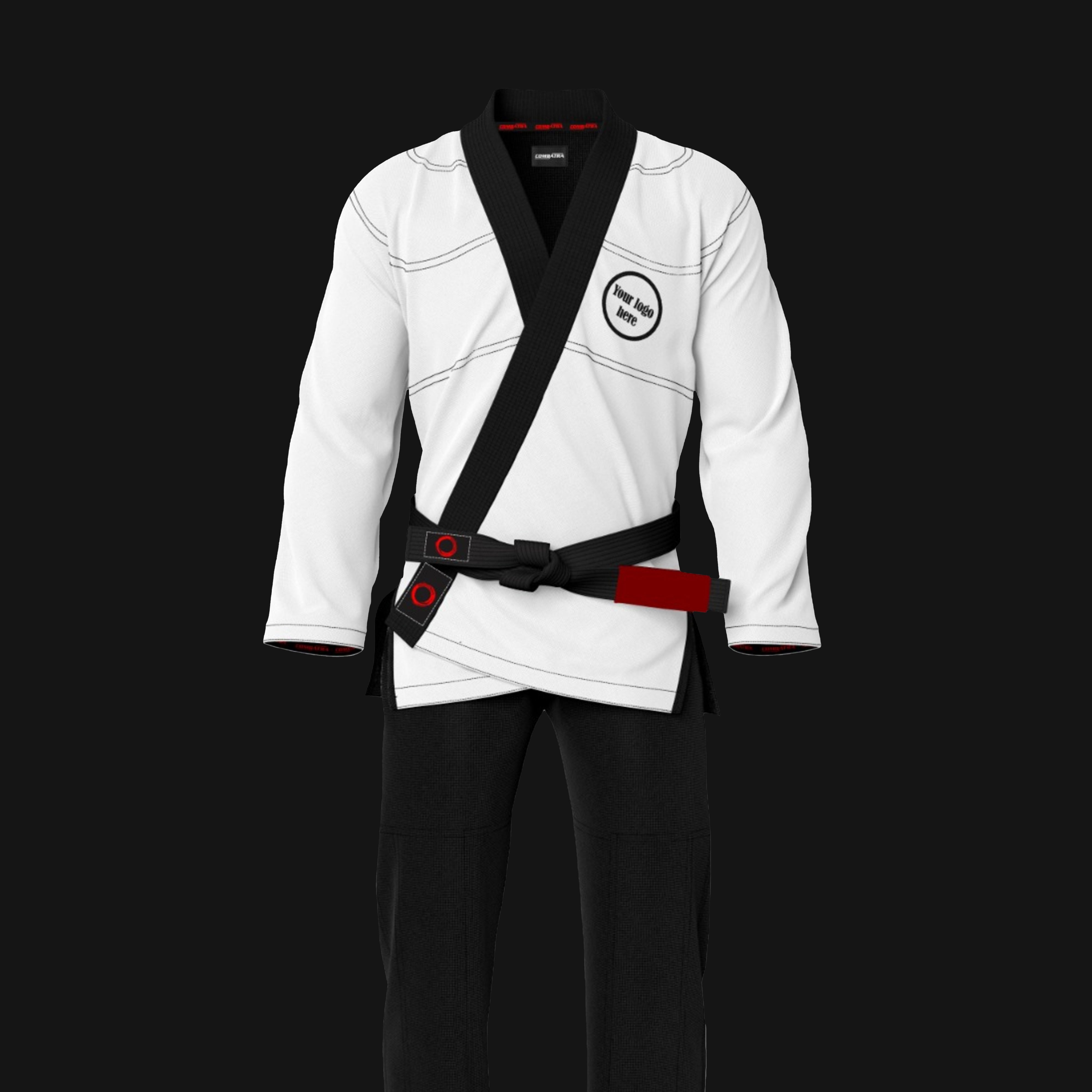 Custom white and black Brazilian Jiu Jitsu Gi