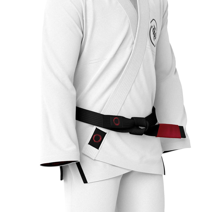 Combatra Plain White Personalised BJJ Gi &amp; Custom Shirt Set
