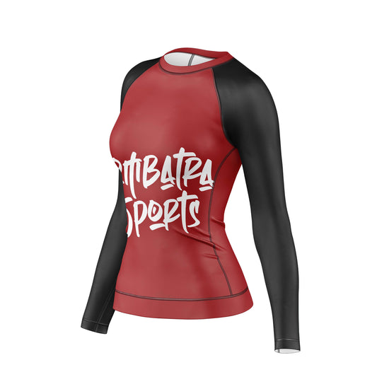 Combatra Sports Red & Black Compression Rashguard For Women