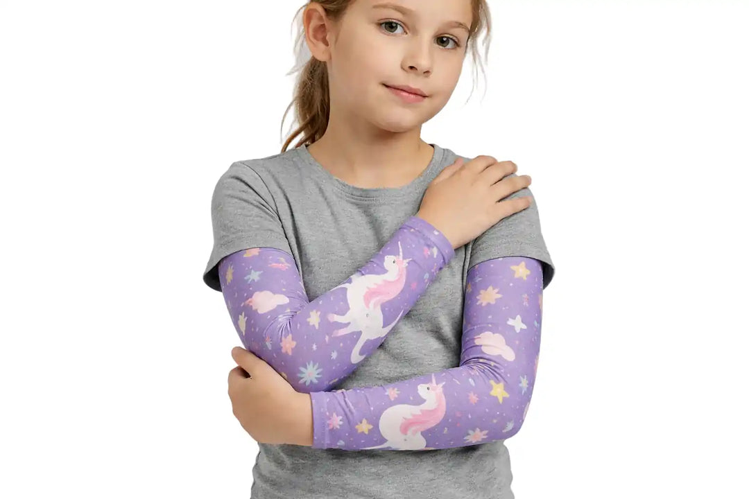 Combatra Kids Purple Unicorn Arm Sleeves – UPF 50+