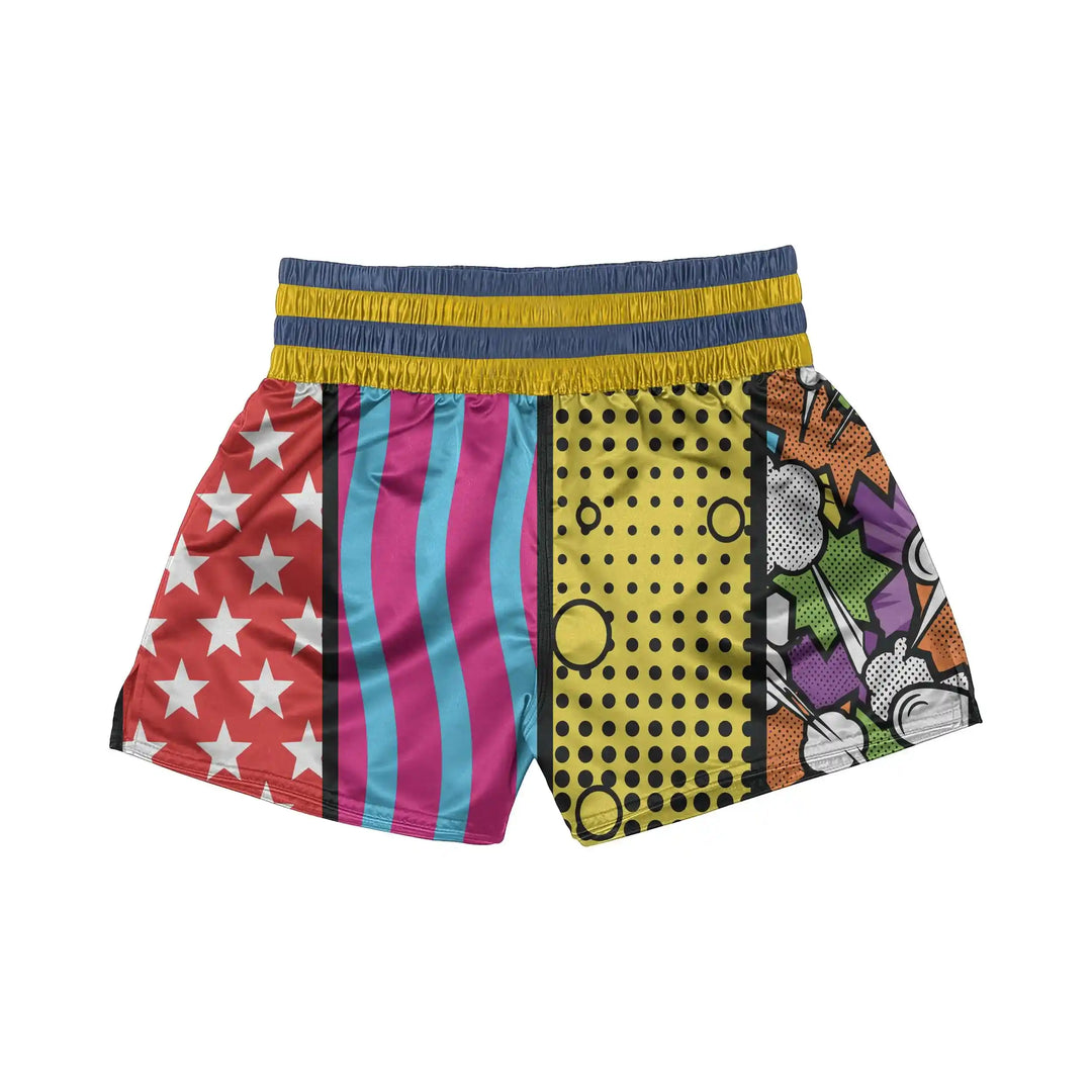 Color Burst Clash Muay Thai Shorts back view | Combatra