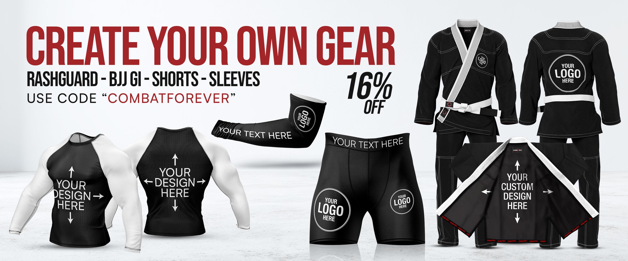 Combatra custom martial arts gear for BJJ and fight training