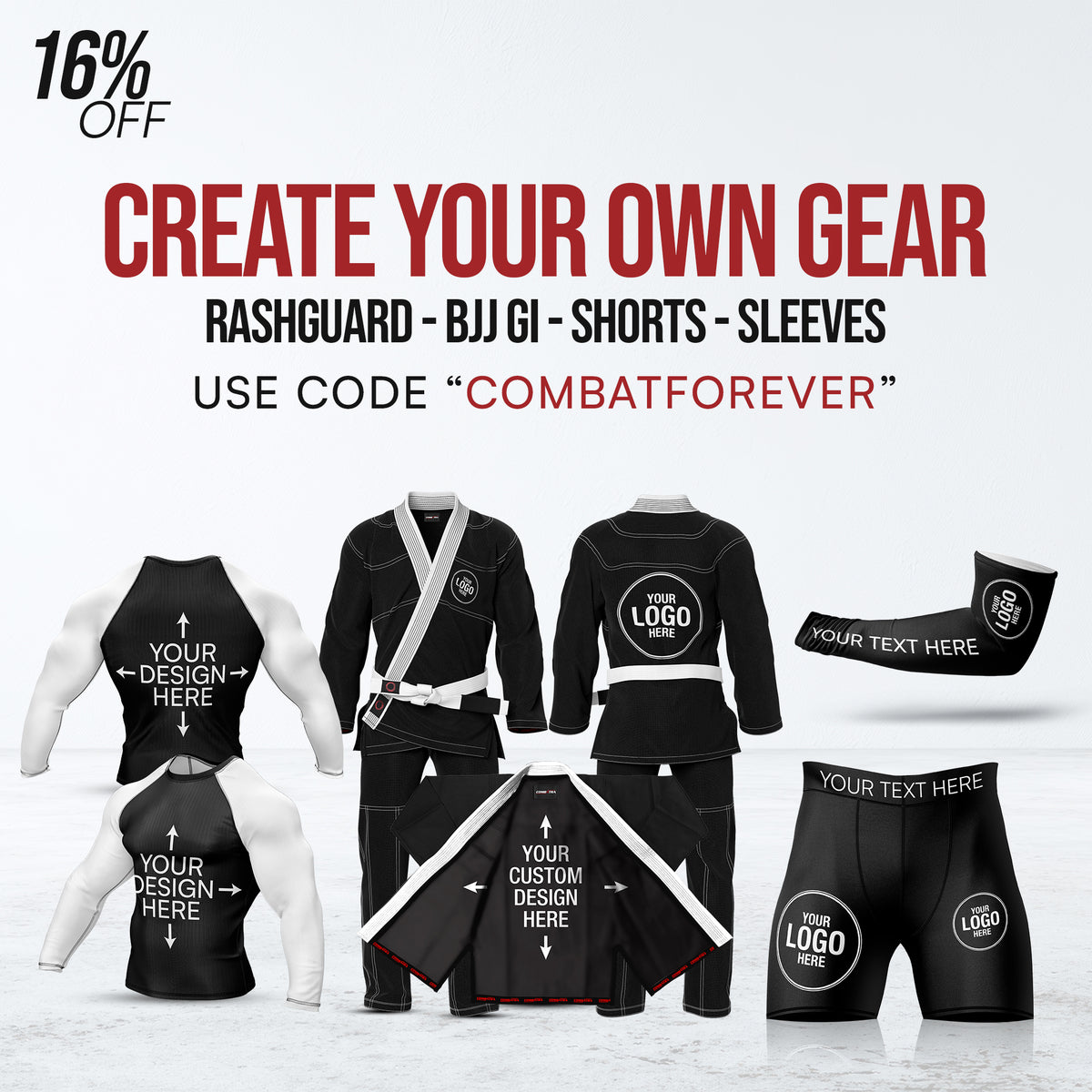 Combatra custom martial arts gear for BJJ and fight training