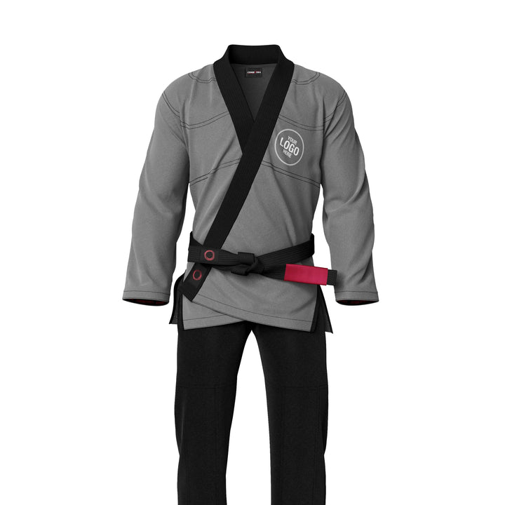 Combatra Grey Personalised BJJ Gi &amp; Custom Shirt Set