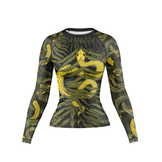 Abstract Snake fury Compression Rash Guard For Women
