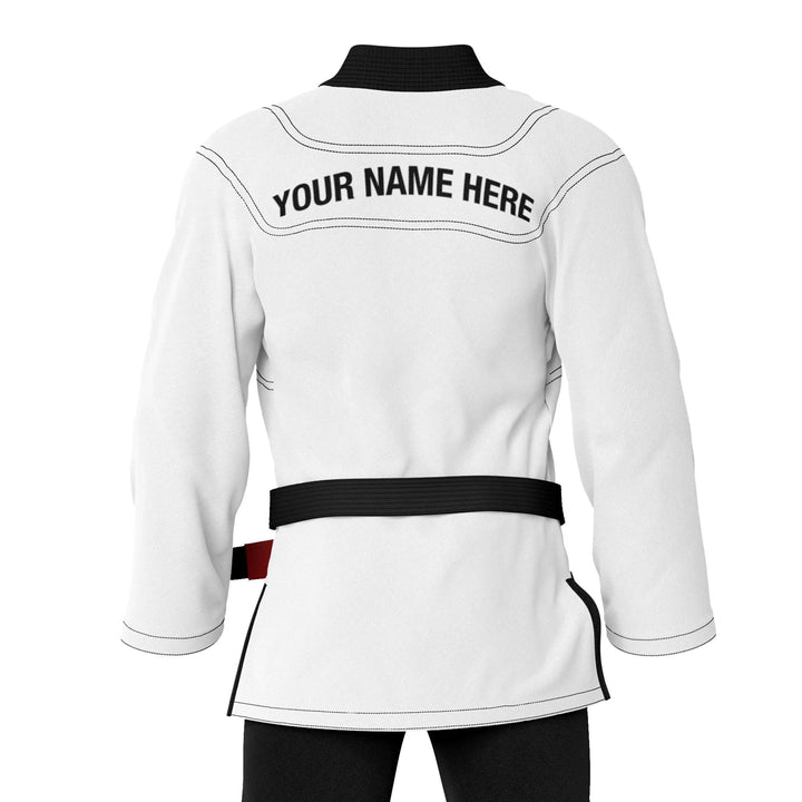 Combatra White &amp; Black Personalised BJJ Gi &amp; Custom Shirt Set