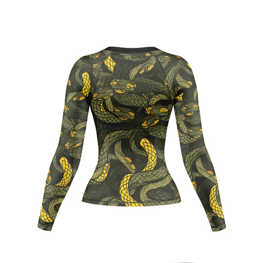 Abstract Snake fury Compression Rash Guard For Women