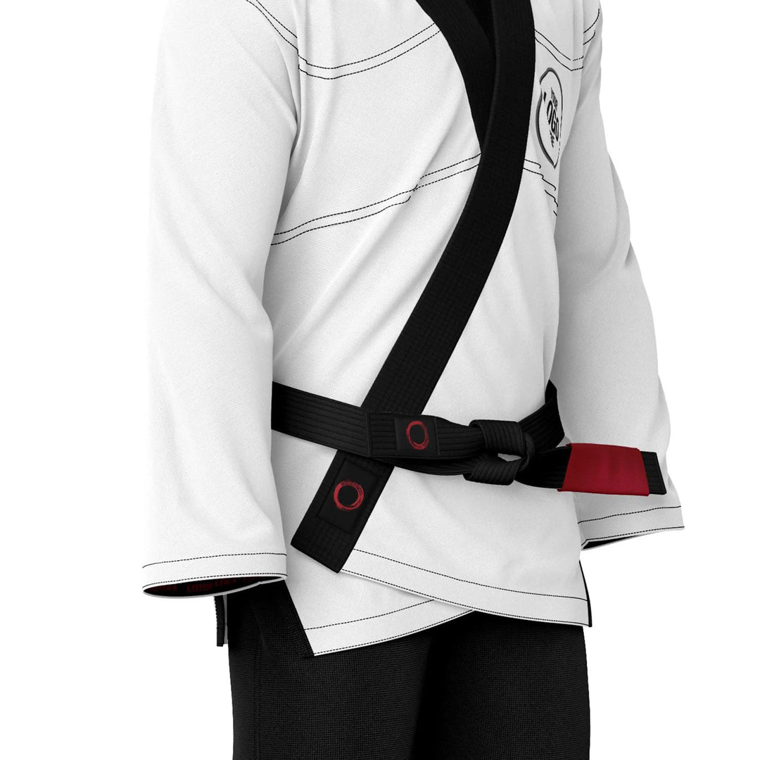 Combatra White &amp; Black Personalised BJJ Gi &amp; Custom Shirt Set