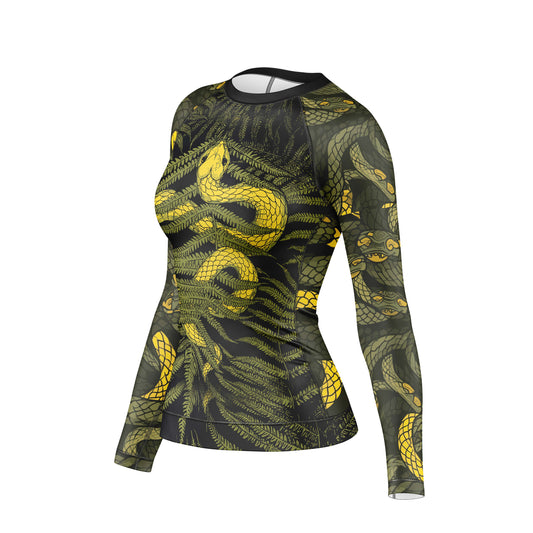 Abstract Snake fury Compression Rash Guard For Women