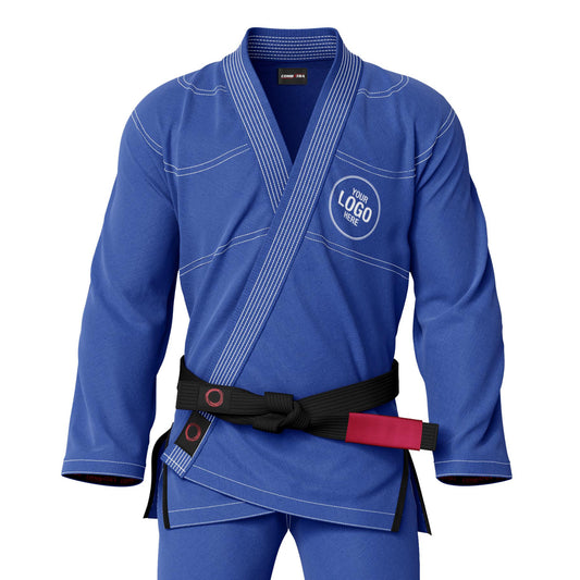 Custom Blue with White Threads Brazilian Jiu JItsu gi