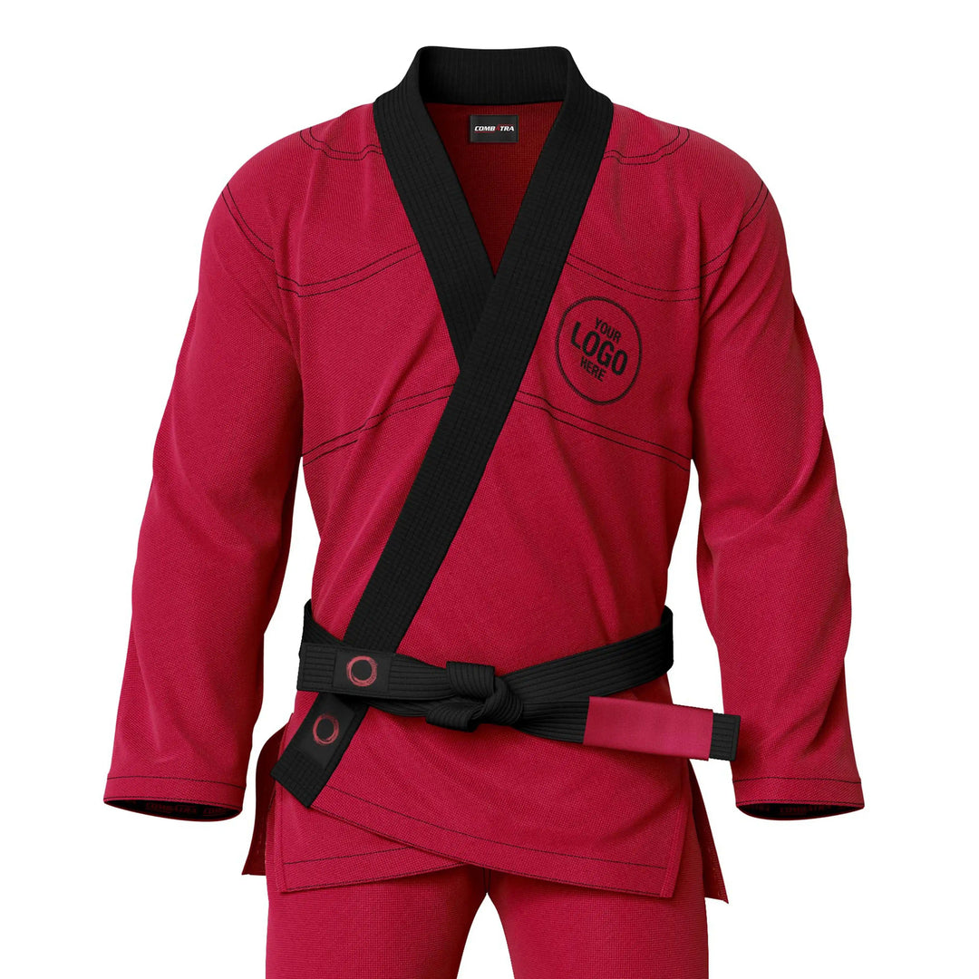 Combatra Red Personalised BJJ Gi &amp; Custom Shirt Set