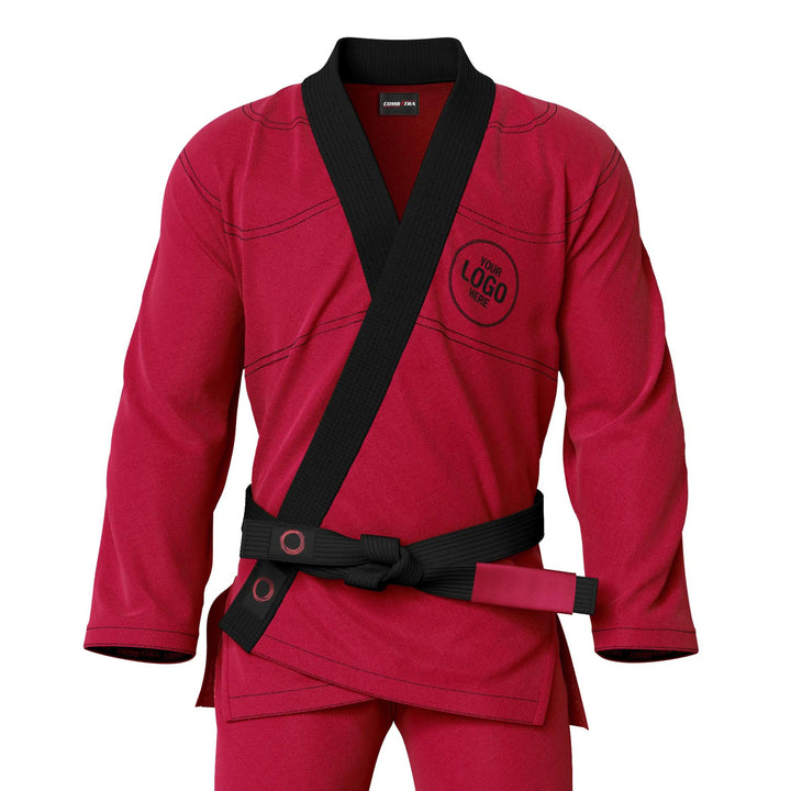 Combatra Red Personalised BJJ Gi &amp; Custom Shirt Set