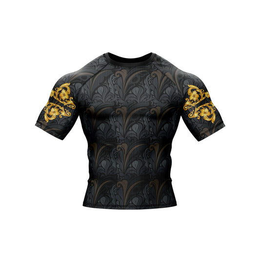 Golden Black Compression Rash Guard