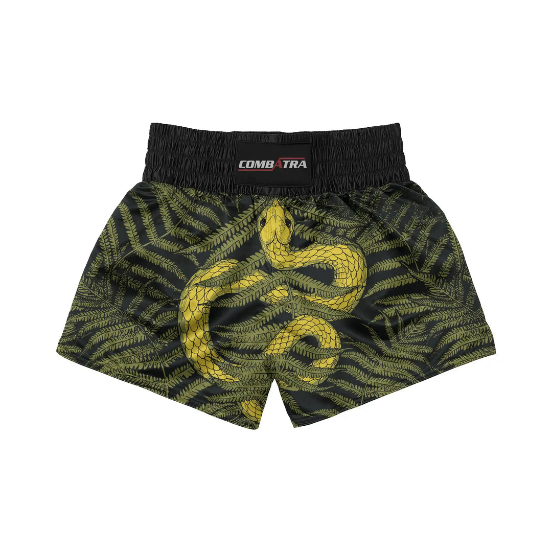 Abstract Snake Fury Muay Thai Shorts front view | Combatra