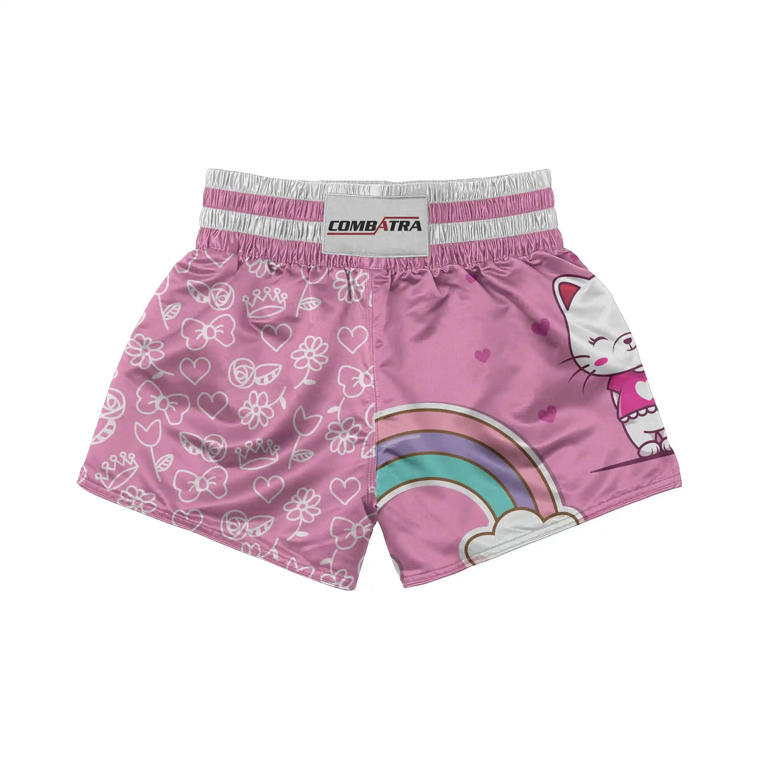Cattified Rainbow Muay Thai Shorts front view | Combatra