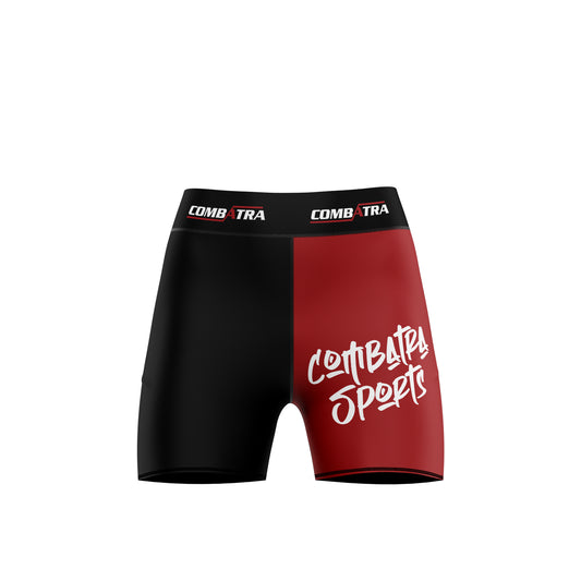 Combatra Sports Red & Black  Women’s Compression Shorts - Combat Shorts