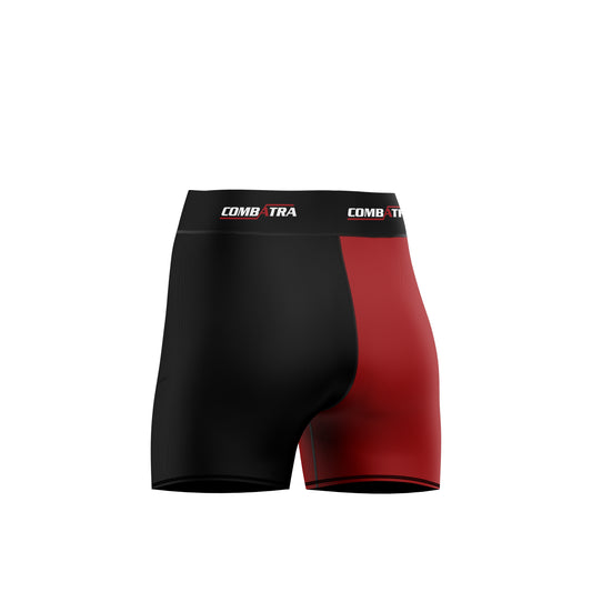 Combatra Sports Red & Black  Women’s Compression Shorts - Combat Shorts