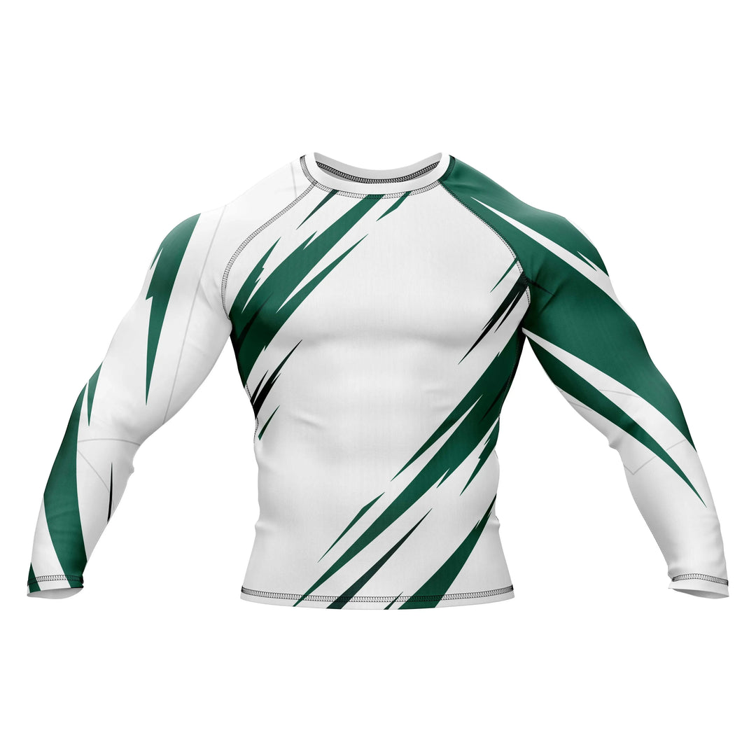 Combatra Green Strike Combat BJJ Rashguard – UPF 50+