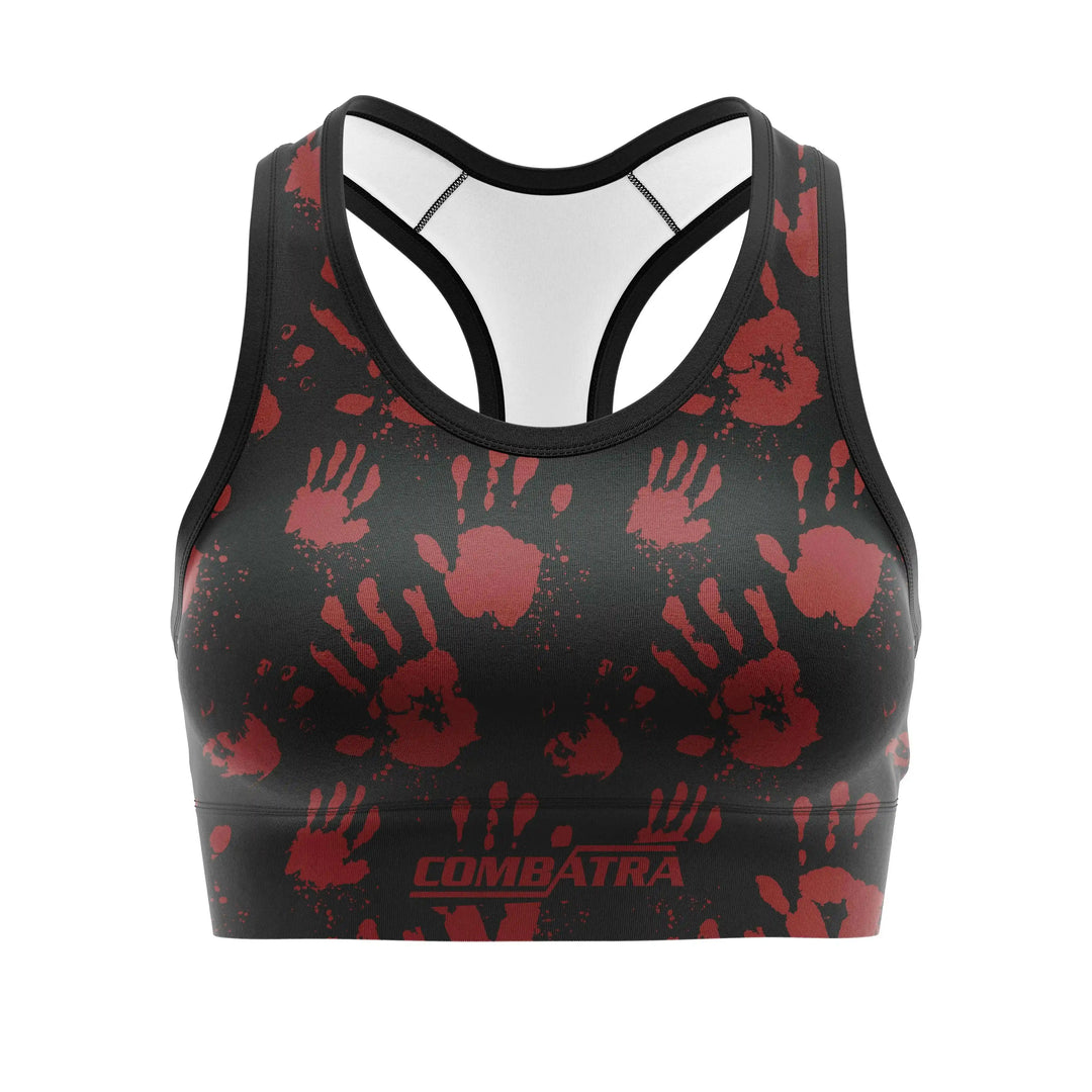 Handprint Sports Bra front view | Combatra