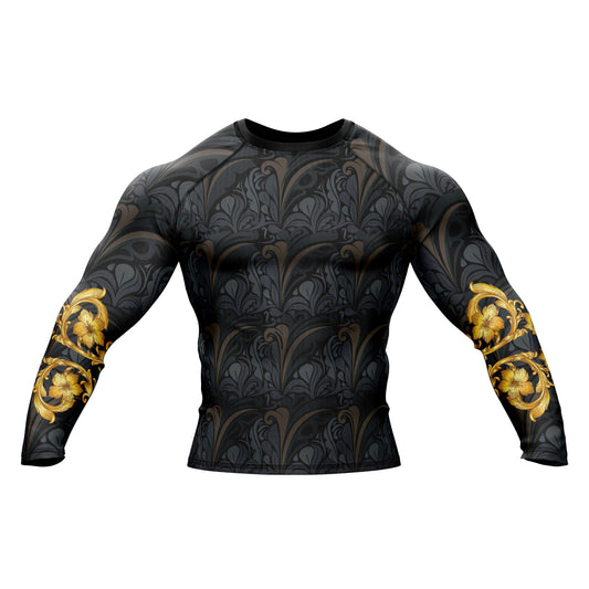 Golden Black Compression Rash Guard