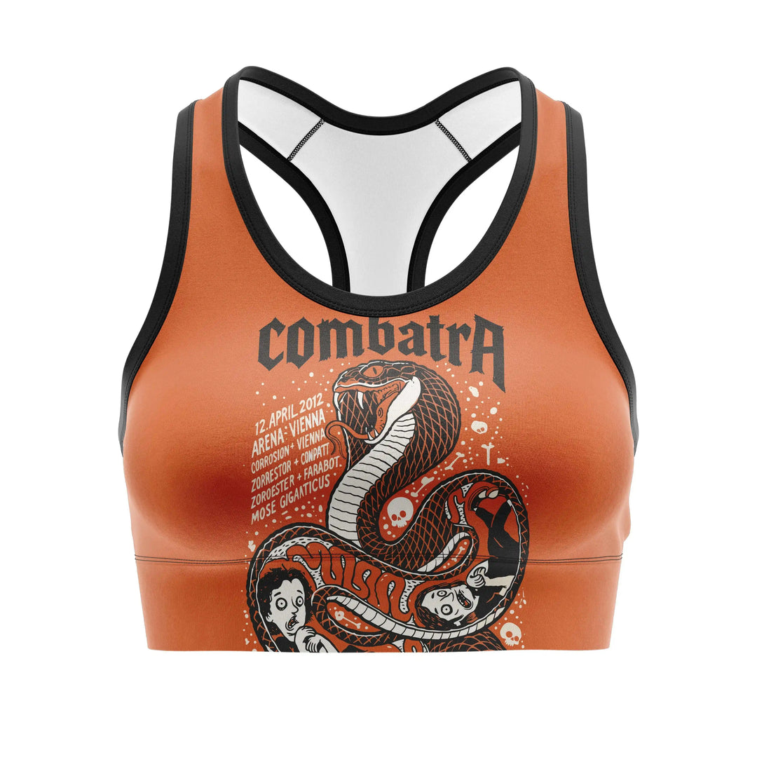 Cobra Skull Combat Sports Bra front view | Combatra
