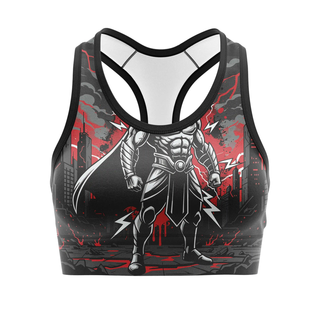 Thunder God Warrior Sports Bra front view | Combatra