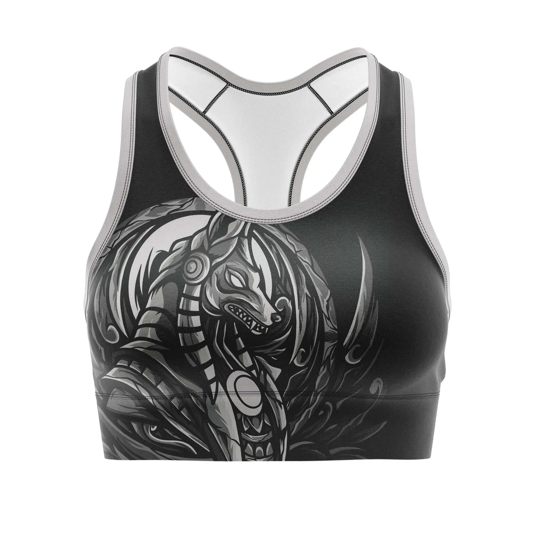 Shadow Dragon King Sports Bra front view | Combatra