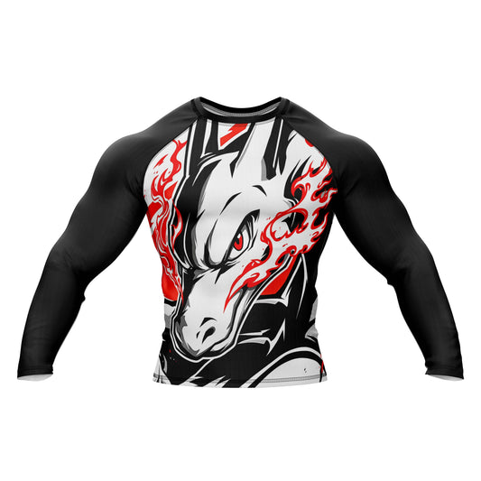 White Fierce Dragon Premium BJJ Rashguard