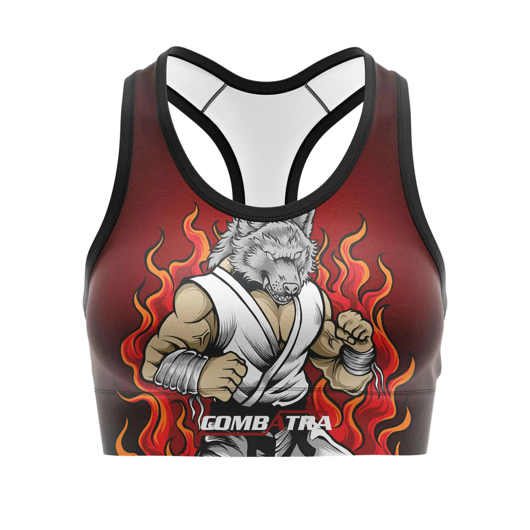 Wolf Flame Fight Sports Bra | Combatra