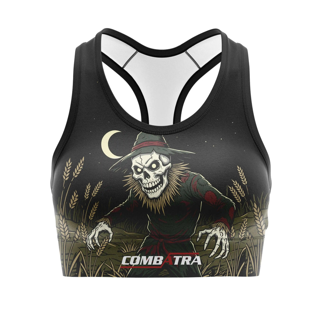 Night Scarecrow Warrior Sports Bra front view | Combatra